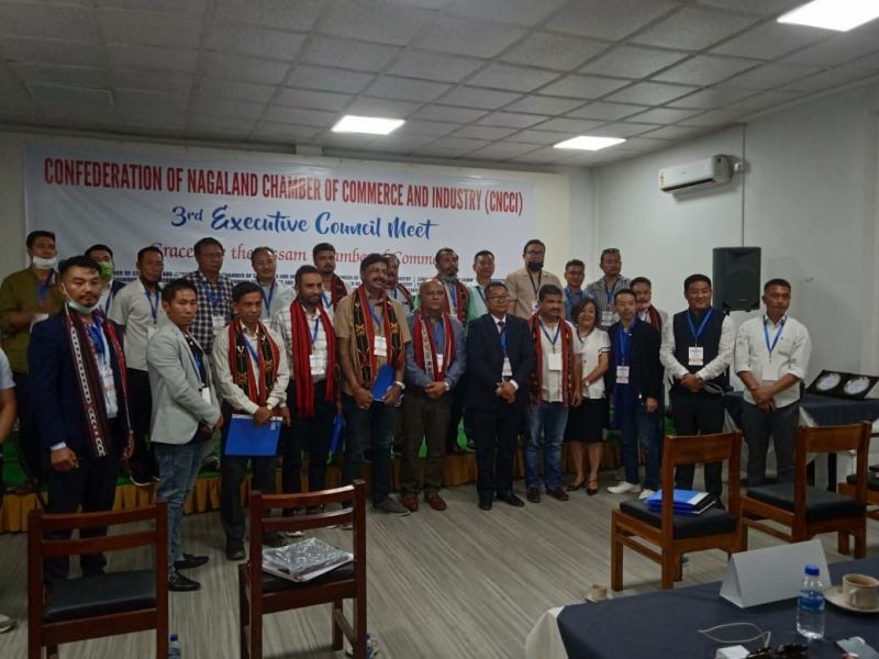 Members of CNCCI and Assam Chamber of Commerce during a meeting at Hotel Saramati, Dimapur on April 20. (Morung Photo)